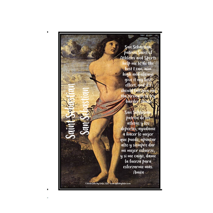Saint Sebastian LED Acrylic Pillar Candle with Flickering Flame Battery Operated great for places where an open flame is not allowed hospitals nursing homes dorms-Batteries included