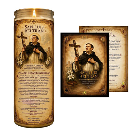San Luis Beltran Tarjeta Grande 7 x 5 de Rezo Italiana Oracion con Ensalmo y Rogativa con oracion completa