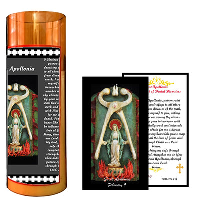 Saint Apollonia Flameless LED Acrylic Pillar Candle with Flickering Flame Battery Operated great for places where an open flame is not allowed hospitals nursing homes dorms-Batteries included