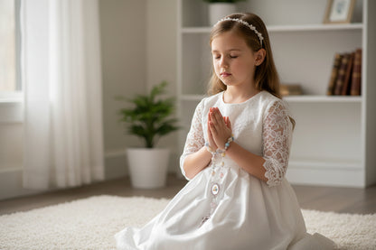 Sacred Day Keepsake Rosary – Communion Day Rosary Personalized with Your Loved One’s Name