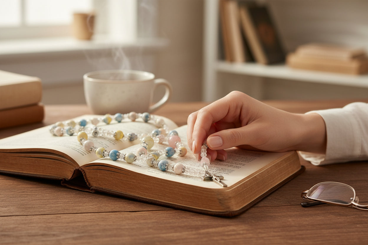 Sacred Day Keepsake Rosary – Communion Day Rosary Personalized with Your Loved One’s Name