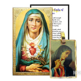 Our Lady of The Seven Sorrows 14kt Overlay Medal of - La Dolorosa Medalla