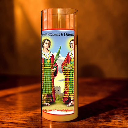 Cosme y Damián LED Acrylic Pillar Candle with Flickering Flame Battery Operated great for places where an open flame is not allowed hospitals nursing homes dorms-Batteries included
