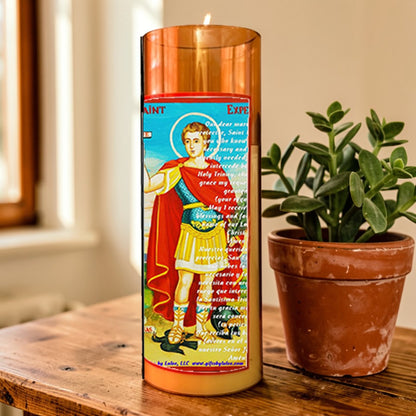 Expeditus Expedito LED Acrylic Pillar Candle with Flickering Flame Battery Operated great for places where an open flame is not allowed hospitals nursing homes dorms-Batteries included