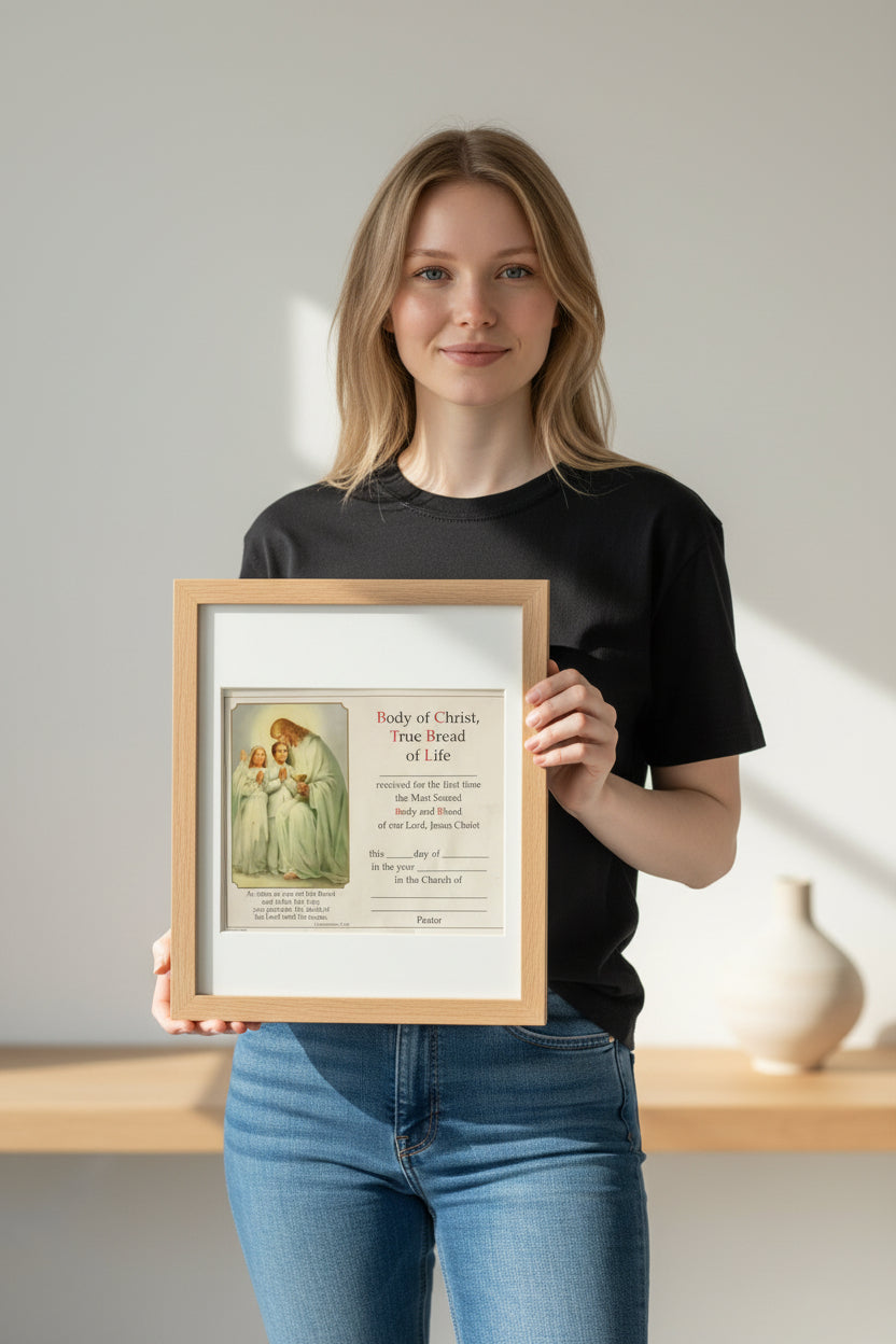 Memories First Holy Communion Set for Boys or Girls Book Rosary Scapular Pin Certificate Handkerchief