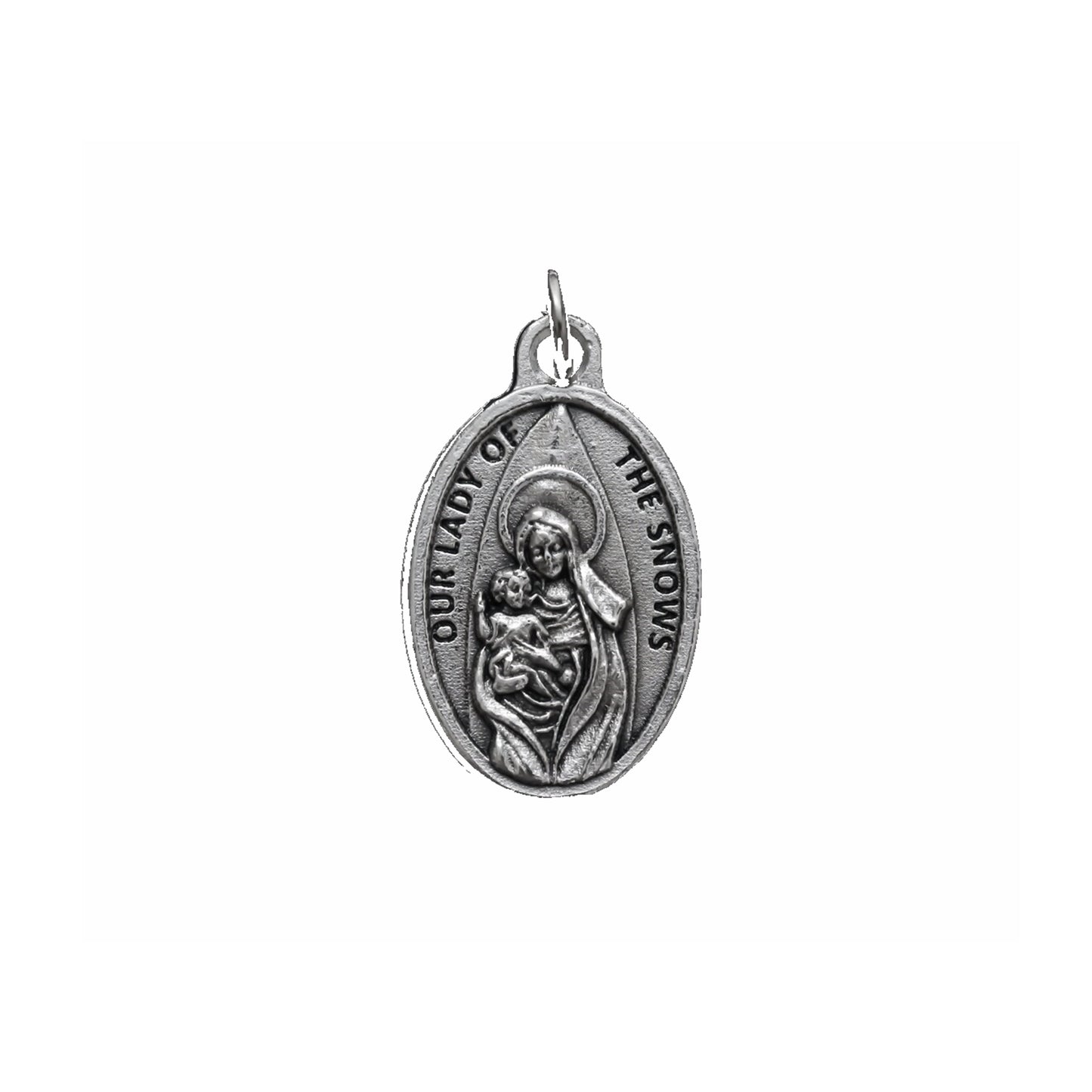 Our Lady of the Snows Patron Saint of The island of La Palma Card Medal and Chain